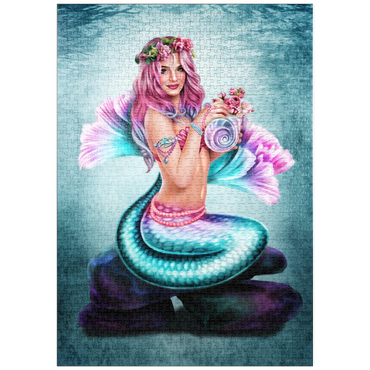 Darstellung des Puzzle Motivs puzzleplate Spring Flowers Mermaid 1000 Puzzle