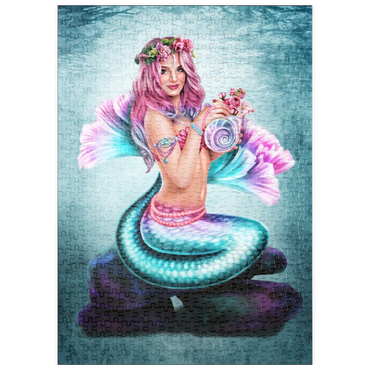 Darstellung des Puzzle Motivs puzzleplate Spring Flowers Mermaid 500 Puzzle