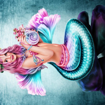 Darstellung des Puzzle Motivs Spring Flowers Mermaid 500 Puzzle 3D Modell