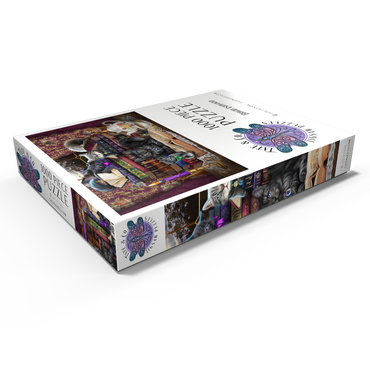 Darstellung des Puzzle Motivs Märchenhafte Katzen - Brigid Ashwood 1000 Puzzle Schachtel Ansicht1