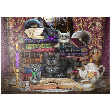 Darstellung des Puzzle Motivs puzzleplate Märchenhafte Katzen - Brigid Ashwood 1000 Puzzle