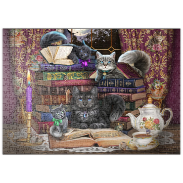 Darstellung des Puzzle Motivs puzzleplate Märchenhafte Katzen - Brigid Ashwood 500 Puzzle