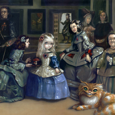 Darstellung des Puzzle Motivs Alice und Las Meninas - Jasmine Becket-Griffith 500 Puzzle 3D Modell