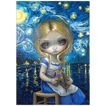Darstellung des Puzzle Motivs puzzleplate Alice in a Van Gogh Nocturne 1000 Puzzle