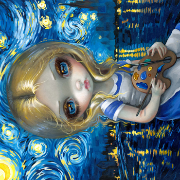 Darstellung des Puzzle Motivs Alice in a Van Gogh Nocturne 1000 Puzzle 3D Modell