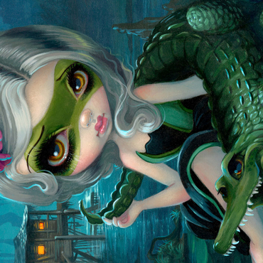 Darstellung des Puzzle Motivs Alligator Girl 1000 Puzzle 3D Modell