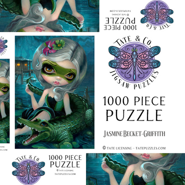 Darstellung des Puzzle Motivs Alligator Girl 1000 Puzzle Schachtel 3D Modell