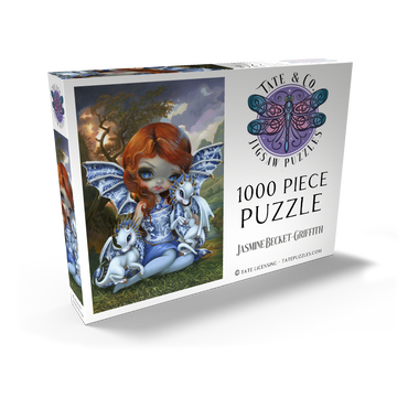 Darstellung des Puzzle Motivs Blue Willow Dragonlings 1000 Puzzle Schachtel Ansicht2