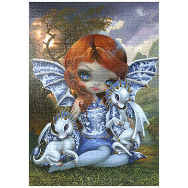 Darstellung des Puzzle Motivs puzzleplate Blue Willow Dragonlings 1000 Puzzle