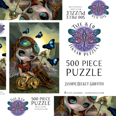 Darstellung des Puzzle Motivs Clockwork Dragonling 500 Puzzle Schachtel 3D Modell