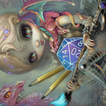 Darstellung des Puzzle Motivs Chasing Dragons 1000 Puzzle 3D Modell