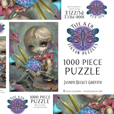 Darstellung des Puzzle Motivs Chasing Dragons 1000 Puzzle Schachtel 3D Modell