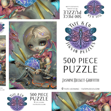 Darstellung des Puzzle Motivs Chasing Dragons 500 Puzzle Schachtel 3D Modell