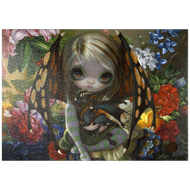 Darstellung des Puzzle Motivs puzzleplate Blumen-Drachenkopf - Jasmine Becket-Griffith 1000 Puzzle
