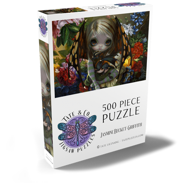 Darstellung des Puzzle Motivs Blumen-Drachenkopf - Jasmine Becket-Griffith 500 Puzzle Schachtel Ansicht2