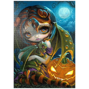 Darstellung des Puzzle Motivs puzzleplate Halloween Dragonling 1000 Puzzle