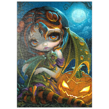 Darstellung des Puzzle Motivs puzzleplate Halloween Dragonling 500 Puzzle