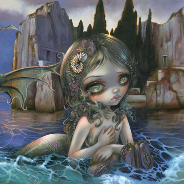 Darstellung des Puzzle Motivs Die Insel der Toten - Jasmine Becket-Griffith 1000 Puzzle 3D Modell