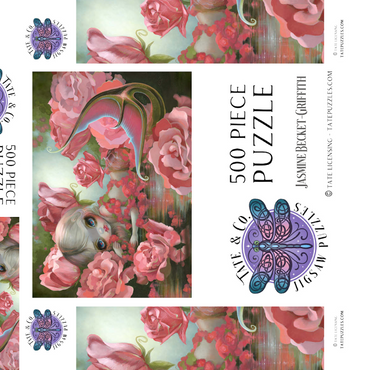 Darstellung des Puzzle Motivs Meerjungfrau mit Rosen - Jasmine Becket-Griffith 500 Puzzle Schachtel 3D Modell