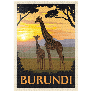 Darstellung des Puzzle Motivs puzzleplate Burundi, Africa, Vintage Poster 1000 Puzzle