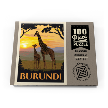 Darstellung des Puzzle Motivs Burundi, Africa, Vintage Poster 100 Puzzle Schachtel Ansicht3