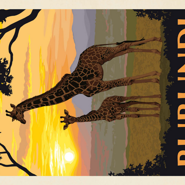 Darstellung des Puzzle Motivs Burundi, Africa, Vintage Poster 200 Puzzle 3D Modell