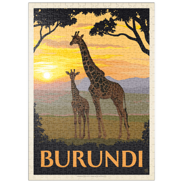 Darstellung des Puzzle Motivs puzzleplate Burundi, Africa, Vintage Poster 500 Puzzle