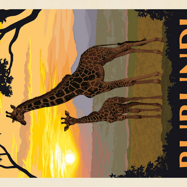 Darstellung des Puzzle Motivs Burundi, Africa, Vintage Poster 500 Puzzle 3D Modell