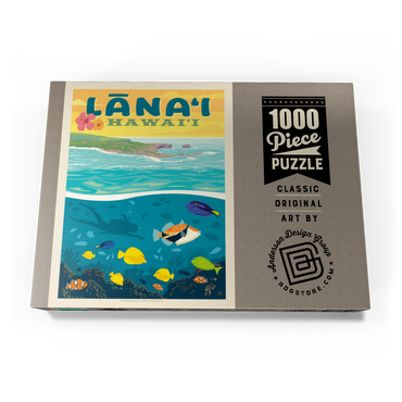 Darstellung des Puzzle Motivs Hawaii: Lānaʻi (Tropical Fish), Vintage Poster 1000 Puzzle Schachtel Ansicht3