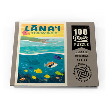 Darstellung des Puzzle Motivs Hawaii: Lānaʻi (Tropical Fish), Vintage Poster 100 Puzzle Schachtel Ansicht3
