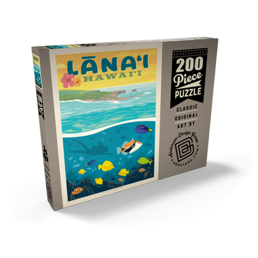 Darstellung des Puzzle Motivs Hawaii: Lānaʻi (Tropical Fish), Vintage Poster 200 Puzzle Schachtel Ansicht2