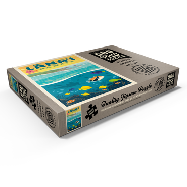 Darstellung des Puzzle Motivs Hawaii: Lānaʻi (Tropical Fish), Vintage Poster 500 Puzzle Schachtel Ansicht1