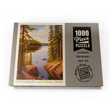 Darstellung des Puzzle Motivs Voyageurs National Park: Quiet Cove, Vintage Poster 1000 Puzzle Schachtel Ansicht3