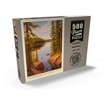Darstellung des Puzzle Motivs Voyageurs National Park: Quiet Cove, Vintage Poster 500 Puzzle Schachtel Ansicht2