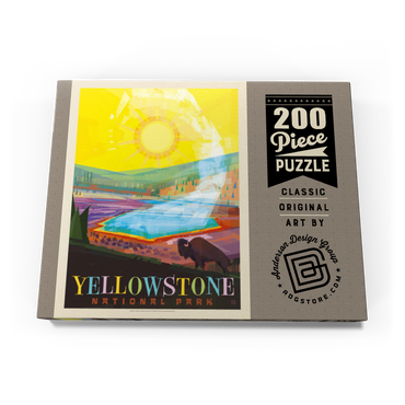Darstellung des Puzzle Motivs Yellowstone National Park: Grand Prismatic Springs (Mod Design), Vintage Poster 200 Puzzle Schachtel Ansicht3