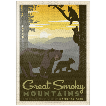 Darstellung des Puzzle Motivs puzzleplate Great Smoky Mountains National Park: Mama Bear & Cubs 1000 Puzzle