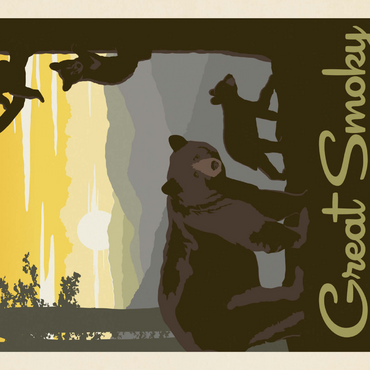 Darstellung des Puzzle Motivs Great Smoky Mountains National Park: Mama Bear & Cubs 1000 Puzzle 3D Modell