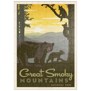 Darstellung des Puzzle Motivs puzzleplate Great Smoky Mountains National Park: Mama Bear & Cubs 100 Puzzle