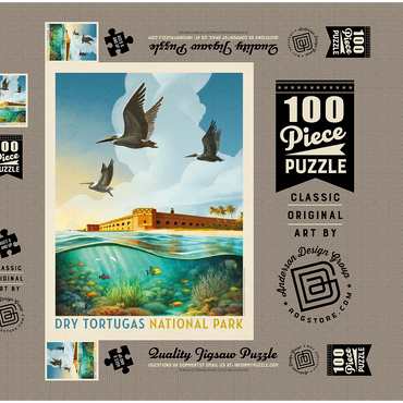 Darstellung des Puzzle Motivs Dry Tortugas National Park: Riff-Ansicht 100 Puzzle Schachtel 3D Modell