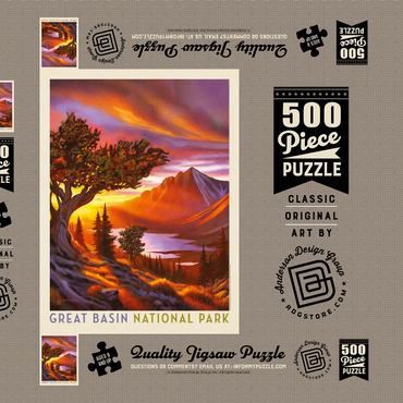 Darstellung des Puzzle Motivs Great Basin National Park: Bristlecone Sunrise 500 Puzzle Schachtel 3D Modell