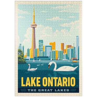 Darstellung des Puzzle Motivs puzzleplate Great Lakes: Lake Ontario, Vintage Poster 1000 Puzzle