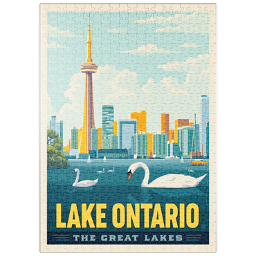 Darstellung des Puzzle Motivs puzzleplate Great Lakes: Lake Ontario, Vintage Poster 500 Puzzle