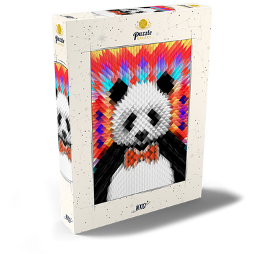 Darstellung des Puzzle Motivs Colorful Geometric Panda with Vibrant Pattern 1000 Puzzle Schachtel Ansicht2