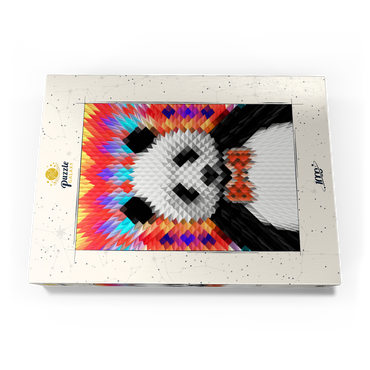 Darstellung des Puzzle Motivs Colorful Geometric Panda with Vibrant Pattern 1000 Puzzle Schachtel Ansicht3