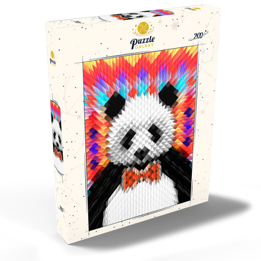 Darstellung des Puzzle Motivs Colorful Geometric Panda with Vibrant Pattern 200 Puzzle Schachtel Ansicht2