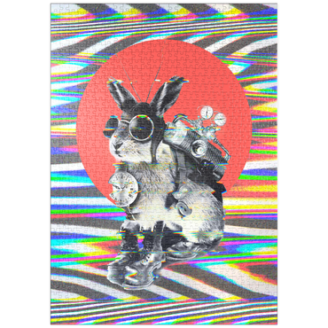 Darstellung des Puzzle Motivs puzzleplate Steampunk Bunny with Psychedelic Vibes 1000 Puzzle