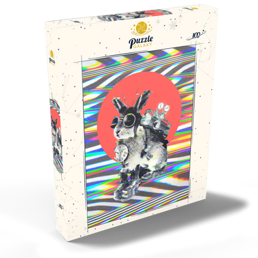 Darstellung des Puzzle Motivs Steampunk Bunny with Psychedelic Vibes 100 Puzzle Schachtel Ansicht2