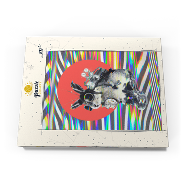 Darstellung des Puzzle Motivs Steampunk Bunny with Psychedelic Vibes 100 Puzzle Schachtel Ansicht3