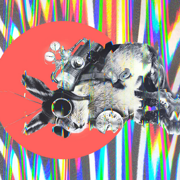 Darstellung des Puzzle Motivs Steampunk Bunny with Psychedelic Vibes 200 Puzzle 3D Modell