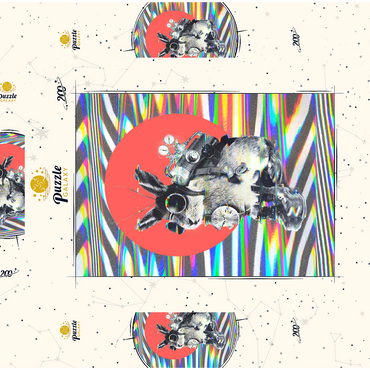 Darstellung des Puzzle Motivs Steampunk Bunny with Psychedelic Vibes 200 Puzzle Schachtel 3D Modell